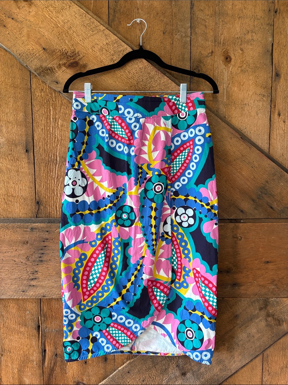 J. Crew Multicolor Floral Paisley Pencil Skirt - Pink, Blue, Teal, Yellow